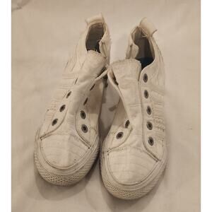 Blowfish Malibu Play White Canvas Slip‑On Sneakers Women’s Size 9